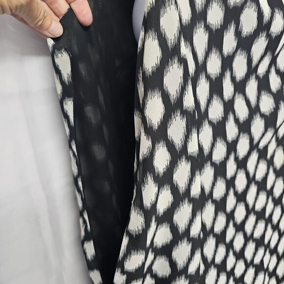 Jessica Howard Black Gray Polka Dot Dress Ruffled Sleeveless Retro 14P - Picture 7 of 11